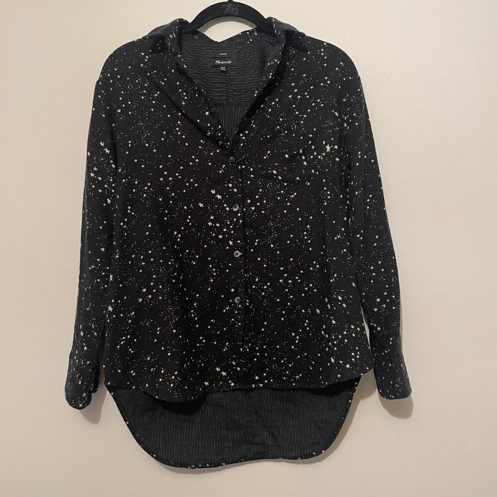 Madewell Women's Oversized Ex-Boyfriend Button Down Shirt Star Size XXS K5813